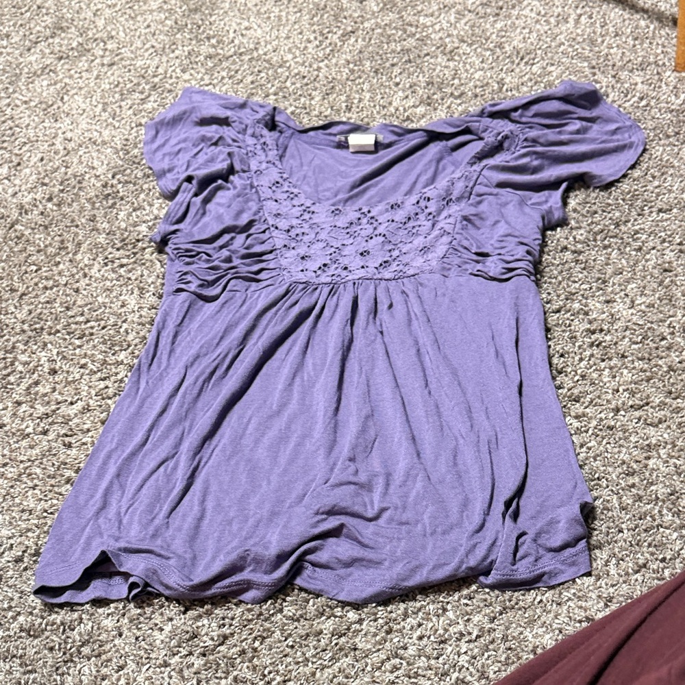 dELiA*s Lavender Blouse with Embroidered Detail
